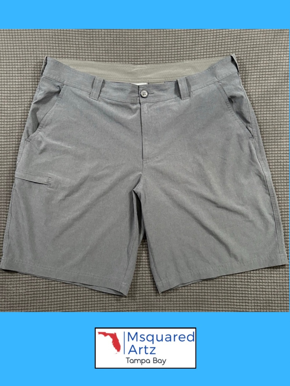 Columbia Omni-Shield Shorts Men's Size 38 Smoke Blue Stretch Performance Outdoor
